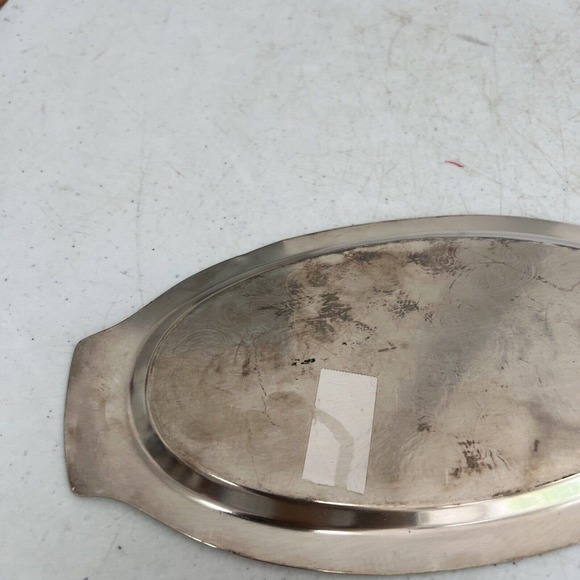 Vintage English Serving Tray Round Ornate Art Nouveau - Picture 6 of 10